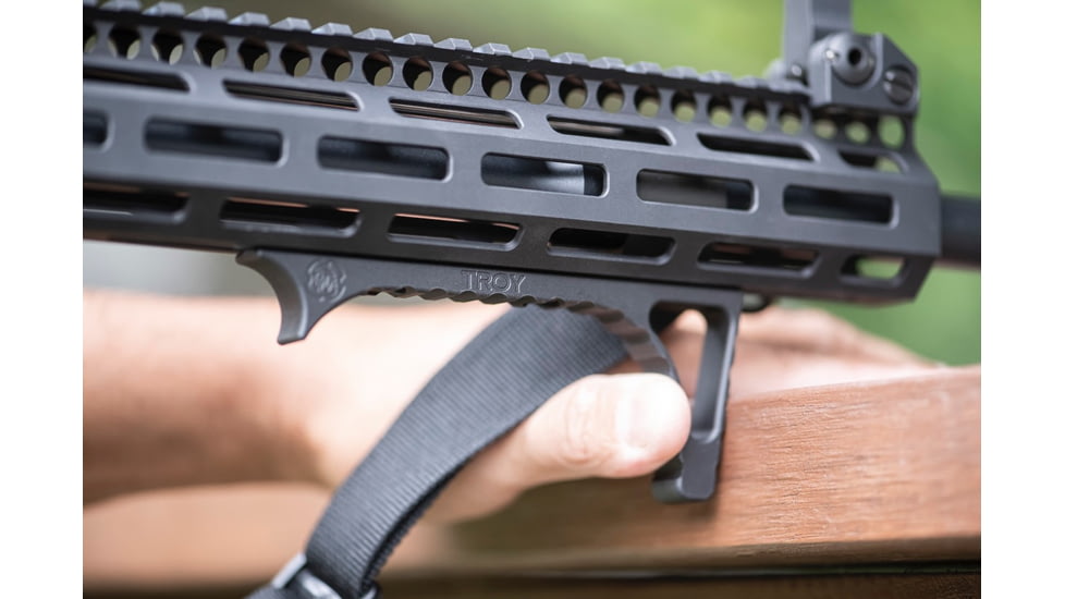 Troy OpticsPlanet Exclusive Angled MLOK Foregrip, AR-15, Aluminum, Black, SGRI-ANG-A0BT-00