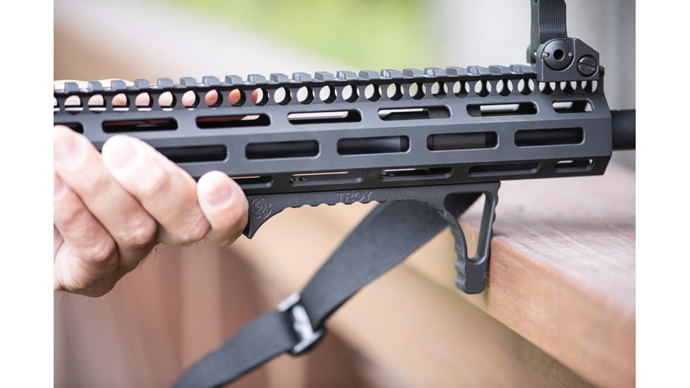 Troy OpticsPlanet Exclusive Angled MLOK Foregrip, AR-15, Aluminum, Black, SGRI-ANG-A0BT-00