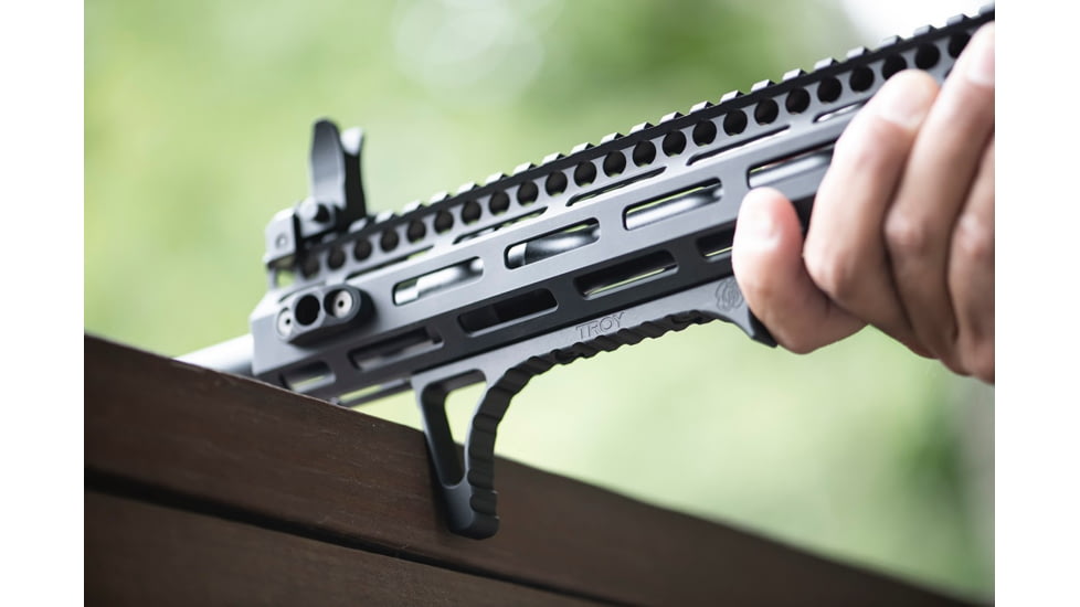 Troy OpticsPlanet Exclusive Angled MLOK Foregrip, AR-15, Aluminum, Black, SGRI-ANG-A0BT-00