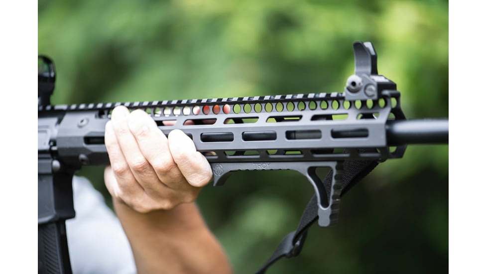 Troy OpticsPlanet Exclusive Angled MLOK Foregrip, AR-15, Aluminum, Black, SGRI-ANG-A0BT-00