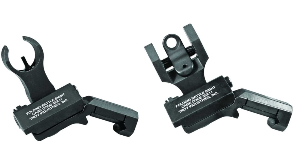 Troy Tritium 45deg Flip Up Offset Sight Set, HK Front &amp; Round Rear, Black, One Size, SSIG-45S-HRBT-TR