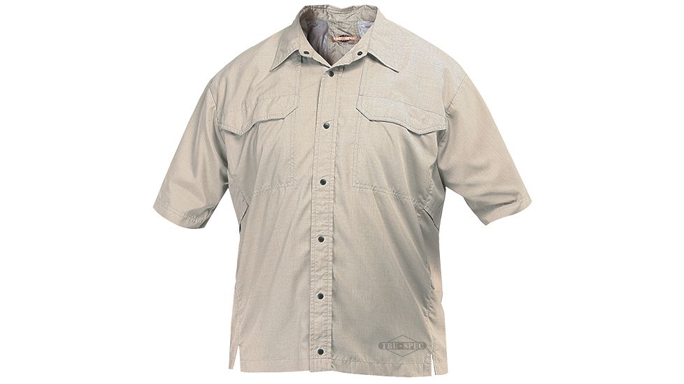 Tru-Spec 24-7 Camp Shirt 100% Poly, Khaki, Medium Regular 1232004