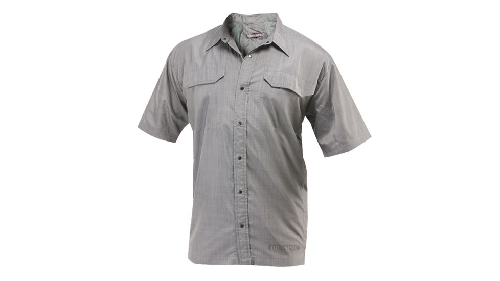 Tru-Spec 24-7 Camp Shirt 100% Polyester, Charcoal, Large Regular 1233005
