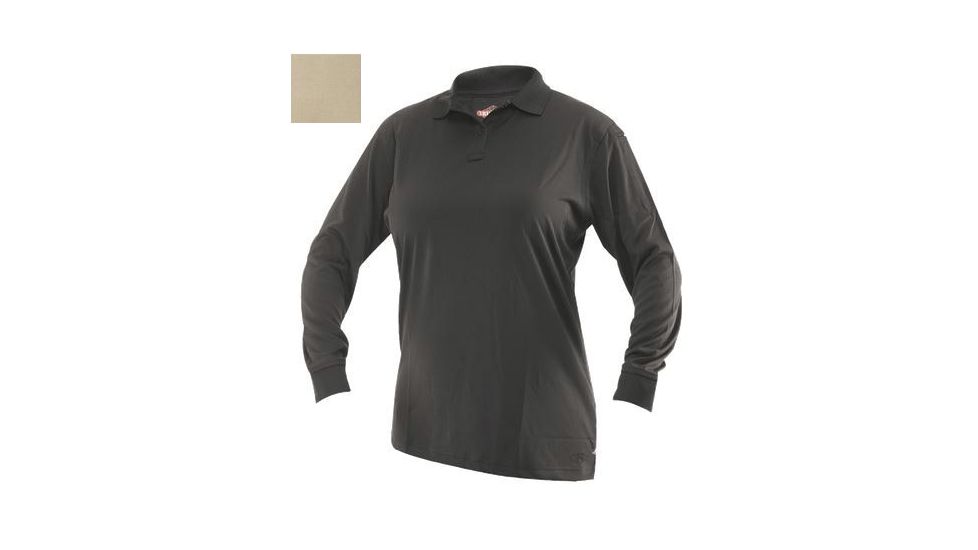 Tru-Spec 24-7 Ladies Long Sleeve Performance Polo 100% Polyester, Silver Tan, Medium Regular 4487004