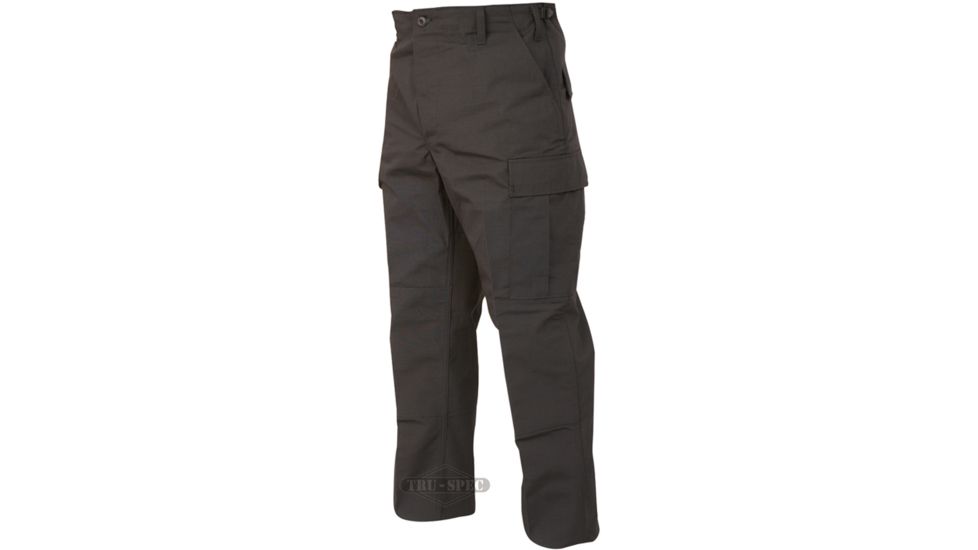 TRU-SPEC BDU 65/36 Poly/Co Rip Pants - Men's, Black, Large, Long, 1324025