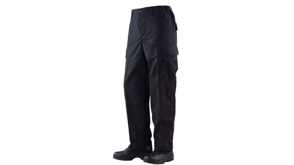TRU-SPEC BDU 65/36 Poly/Co Rip Pants - Men's, Black, Large, Short, 1324045