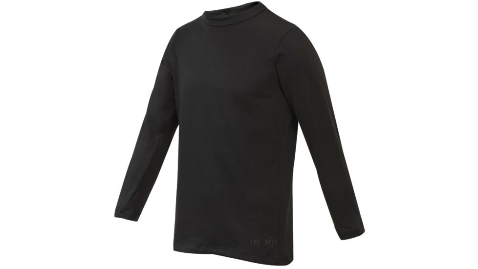 Tru-Spec Crew Long Sleeve Shirt, Black GEN-III POLYPRO, 3XL 2786008