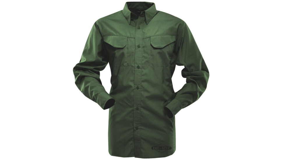 Tru-Spec Field Shirt, 24-7 Od Green Gunny 65/35, 2XL, 2 3457007
