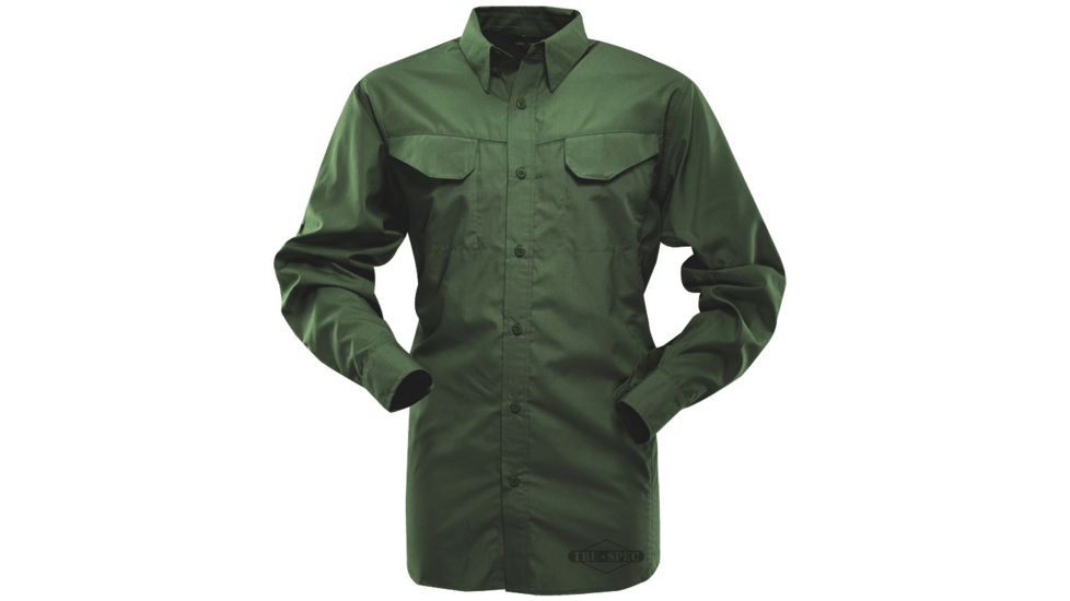 Tru-Spec Field Shirt, 24-7 Od Green Gunny 65/35, M, 3457004