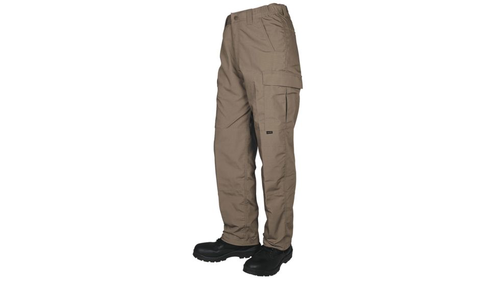 Tru-Spec Mens TRU Simply Tactical Pants, Polyester/Cotton Rip-Stop w/ Cargo Pockets, Coyote, 34, 1422085