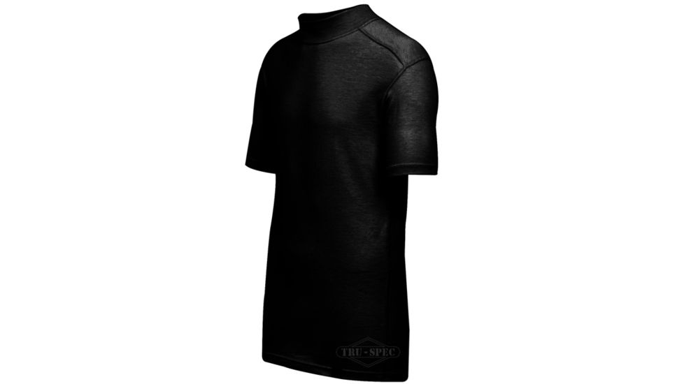 Tru-Spec Mock T Shirt Black BASELAYER Short Sleeve, Extra Large Reg. 2731006