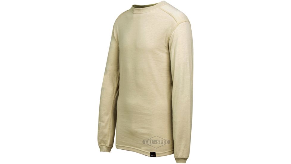 Tru-Spec Mock T Shirt SAND BASELAYER LS,Small Reg. 2735003
