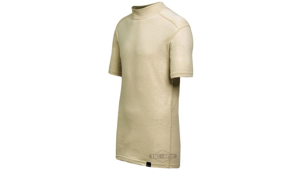 Tru-Spec Mock T Shirt SAND BASELAYER Short Sleeve,Small Reg. 2730003