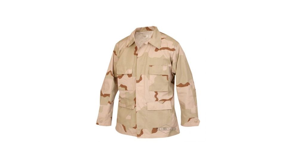 TRU-SPEC Nylon-Cotton Ripstop BDU Jacket, Large, Long, Desert 3-Color, 1279025