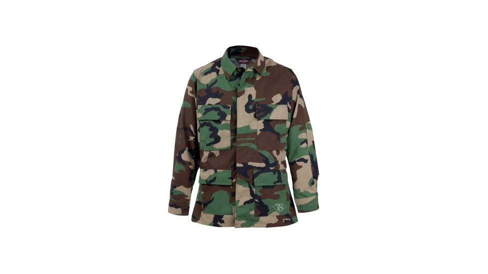 TRU-SPEC Nylon-Cotton Ripstop BDU Jacket, 4XL, Regular, Woodland Camo, 1270009