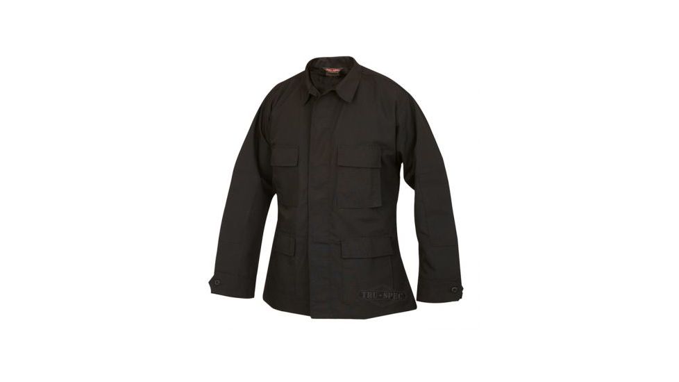 Tru-Spec Polyester-Cotton Ripstop BDU Jacket - Men's, Black, Large, Regular Length 1320005