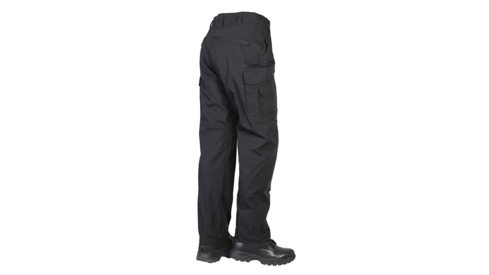 TRU-SPEC Rip-Stop Pro Flex Unhemmed Pants - Mens, Black, Waist 36, Unhemmed, 1483086