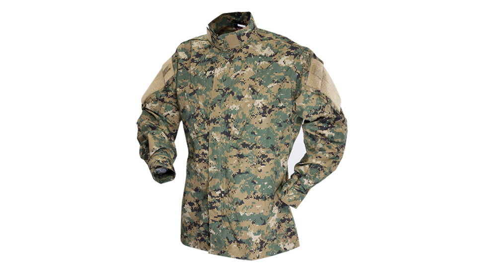 Tru-Spec TAC T.R.U.Shirts 50/50 Nylon/Cotton Rip-Stop, Digital Woodland, Large Regular 1389005