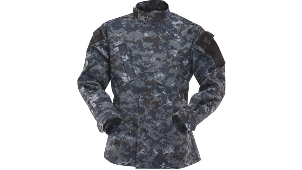 Tru-Spec Tactical Response Uniform Shirt - Men's, 65/35 Poly/Cotton Rip Stop, Midnight Digital, Medium, Long 1311024