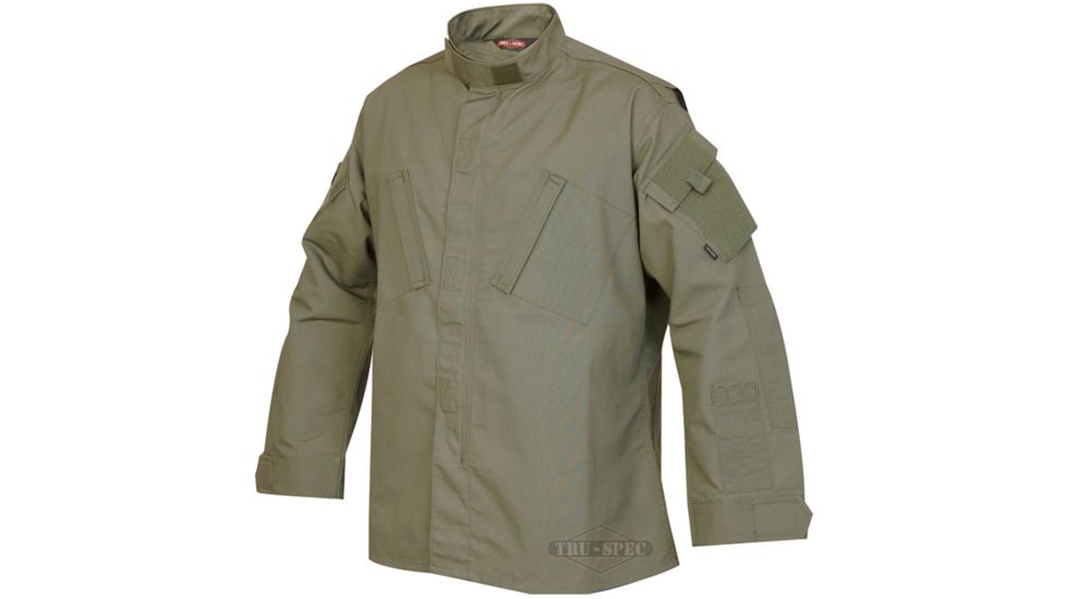 Tru-Spec Tactical Response Uniform Shirt - Men's, 65/35 Poly/Cotton Rip Stop, OD Green, Large, Short 1284045