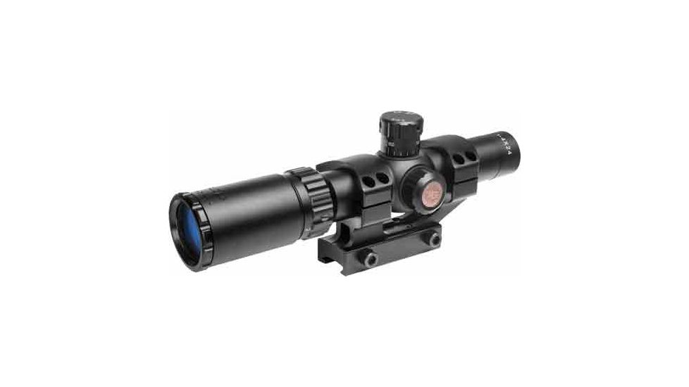 TruGlo Tru-Brite 1-6x24mm Rifle Scope, 30mm Tube, Illuminated Power Ring, Duplex Mil-Dot Reticle with Mount, Matte, TG-TG8516TL