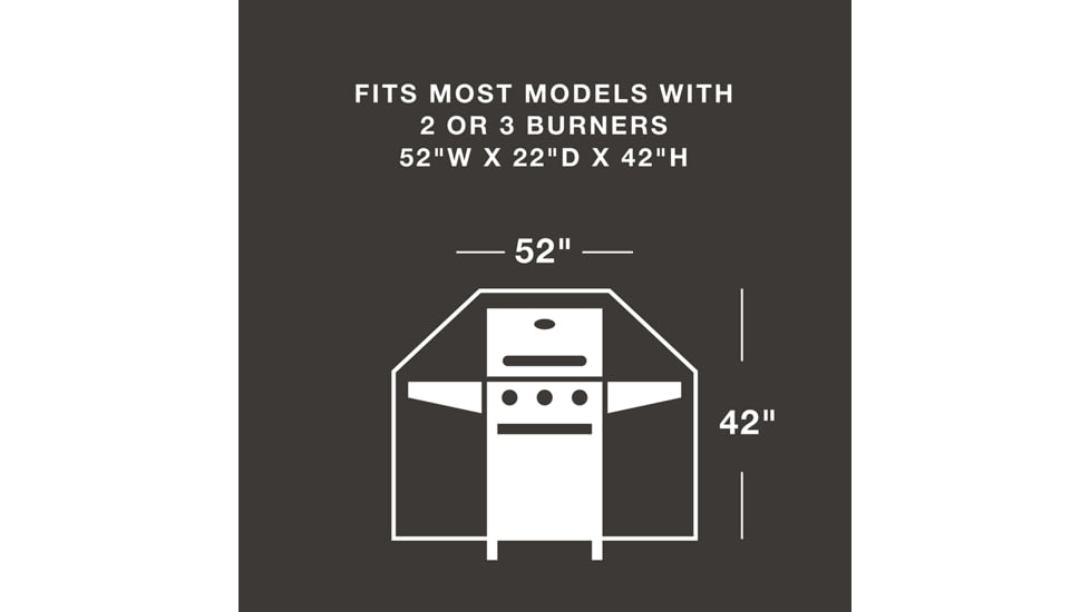 True Guard 52in 2 or 3 Burner 600 Denier Rip Stop Grill Cover, 100538850