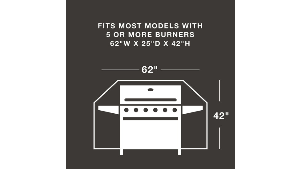 True Guard 62in 3 or 4 Burner 600 Denier Rip Stop Grill Cover, 100538798