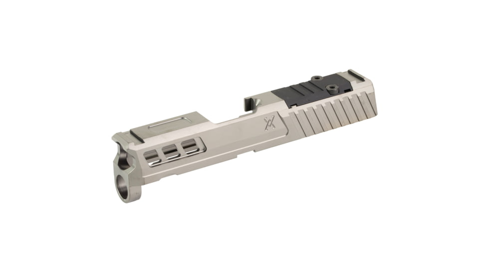 True Precision Axiom Springfield Hellcat 9mm Pistol Slide, RMS Cut &amp; Cover Plate, Stealth Grey, TP-SHCS-A-RMS