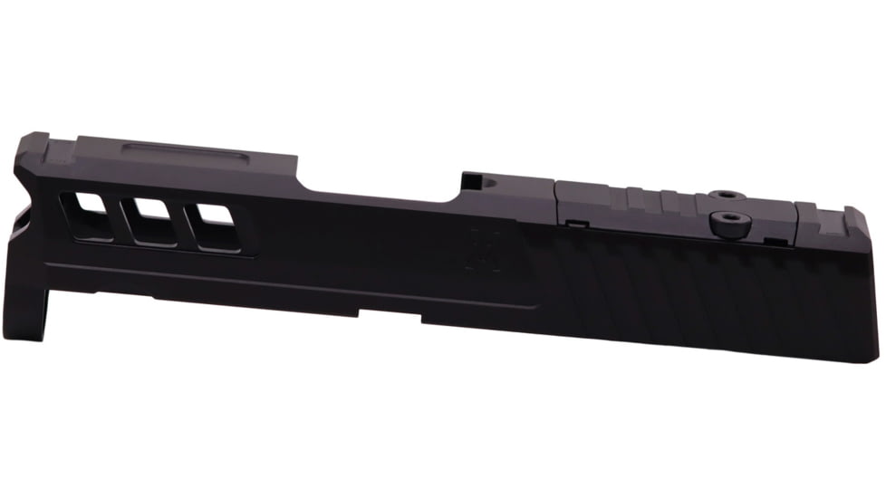 True Precision Axiom Springfield Hellcat 9mm Pistol Slide, RMS Cut &amp; Cover Plate, Black DLC, TP-SHCS-BC-RMS