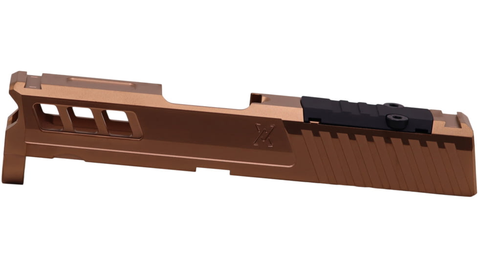 True Precision Axiom Springfield Hellcat 9mm Pistol Slide, RMS Cut &amp; Cover Plate, Copper, TP-SHCS-C-RMS