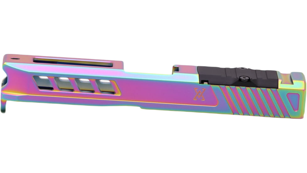 True Precision Glock 19 Gen 1-3 Axiom Pistol Slide w/RMR Optic Cut, Rainbow, Compact, TP-G19S-S-RMR