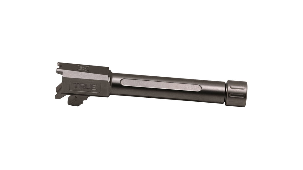 True Precision Hellcat Pro Threaded Pistol Barel, 9mm, 1/2x28, 416 Stainless Steel, Stealth Gray, Sub-compact, TP-SHCPB-XTA