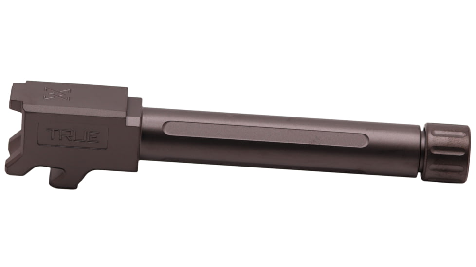 True Precision Match Grade Drop-In Threaded Barrel, CZ P10C, 9mm, 1-10 Twist, 1/2x28, 416R Stainless Steel, Black DLC, Sub-Compact, TP-P10CB-XTBC