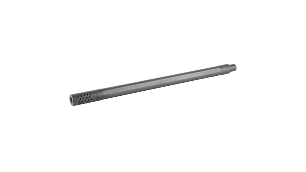 True Precision Rimfire Barrel, 22LR, Fluted, Bull Profile, Threaded, Multi-Port Compensator, Fits 10/22, DLC Finish, Black