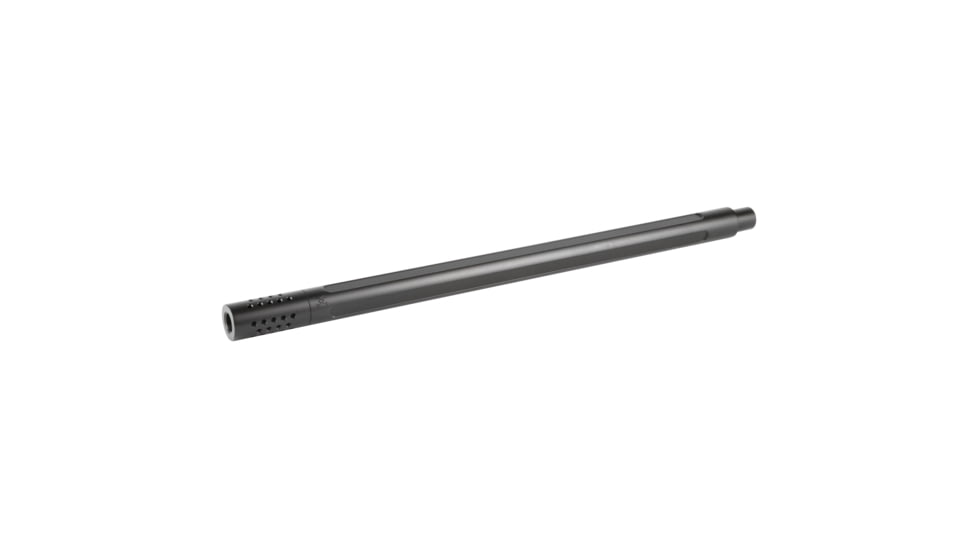 True Precision Rimfire Barrel, 22LR, Fluted, Bull Profile, Threaded, Multi-Port Compensator, Fits 10/22, Nitride Finish, Black