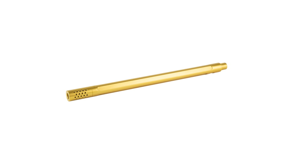 True Precision Rimfire Barrel, 22LR, Fluted, Bull Profile, Threaded, Multi-Port Compensator, Fits 10/22, Titanium Nitride Finish, Gold