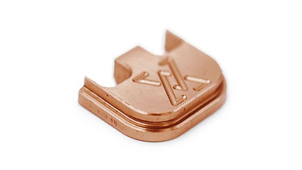 True Precision Slide Cover Backplate, Glock 17/17L/19/19X/20/21/22/23/24/25/26/27/28/29/30/30sf/31/32/33/34/35/36/37/38/39/40/41, Copper, TP-GGLBPL-C