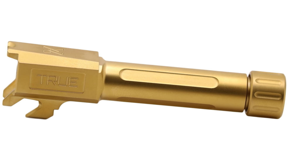 True Precision Springfield Hellcat Threaded Barrel, 9mm, 1-10 Twist, 416R Stainless Steel, Gold TiN, TP-SHCB-XTG