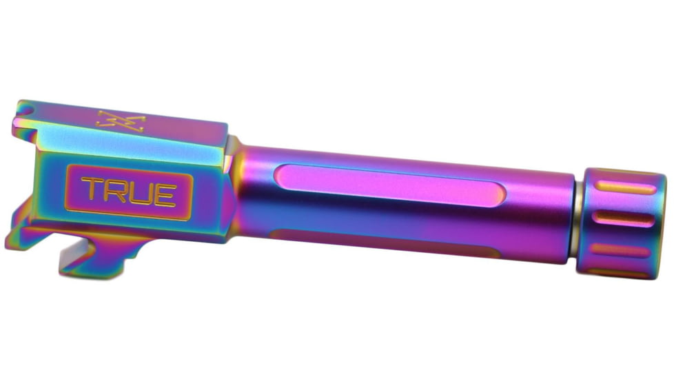True Precision Springfield Hellcat Threaded Barrel, 9mm, 1-10 Twist, 416R Stainless Steel, Rainbow, TP-SHCB-XTS