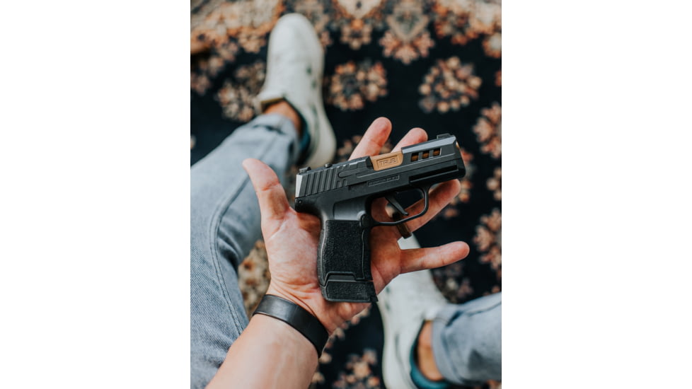 True Precision Sig P365 9mm Pistol Slide w/RMS Cut/Cover Plate, Gold TiN, TP-P365S-G-RMS