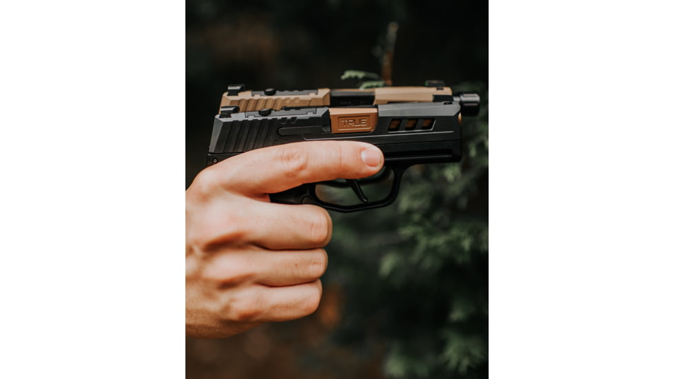 True Precision Sig P365 9mm Pistol Slide w/RMS Cut/Cover Plate, Gold TiN, TP-P365S-G-RMS