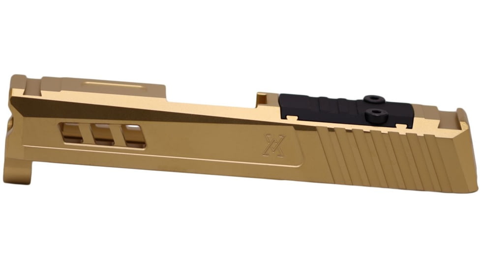 True Precision Sig P365 9mm Pistol Slide w/RMS Cut/Cover Plate, Gold TiN, TP-P365S-G-RMS
