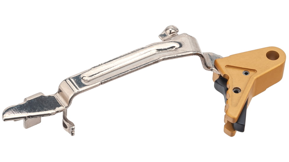 True Precision TrueFire Trigger, Full Size 9mm/.40 Cal, Glock 17/17L/18/19/22/23/26/27/31/32/33/34/35 Gen1-4, Gold Shoe/Black Safety, TP-G19T-GLBL