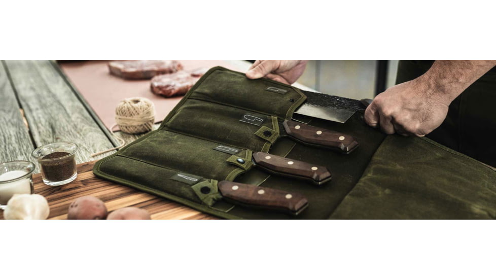 TRUE Primal Forge Wax Canvas Roll Kitchen Knife