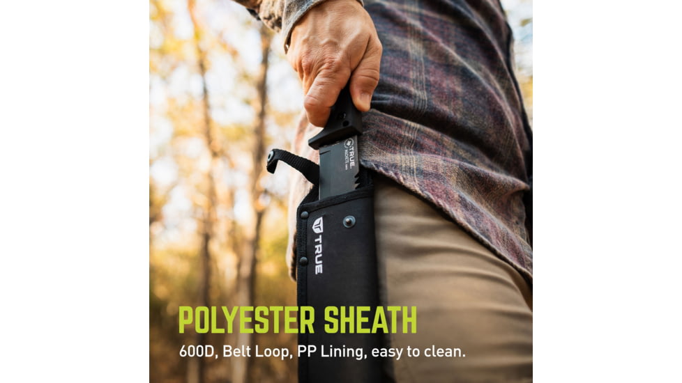 TRUE Sawback Machete 17in Fixed Blade Knife