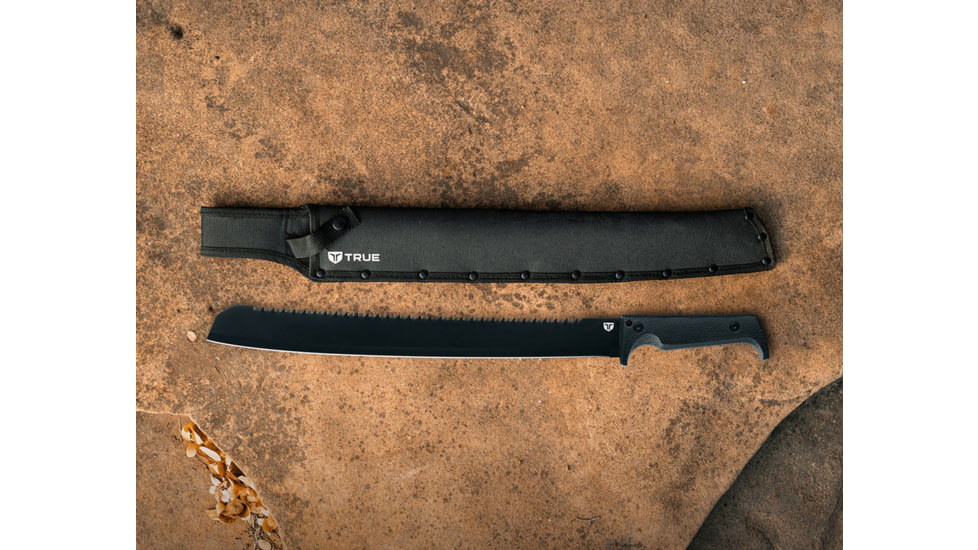 TRUE Sawback Machete 17in Fixed Blade Knife