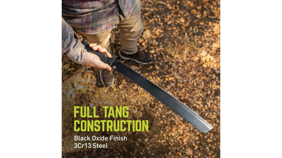 TRUE Sawback Machete 17in Fixed Blade Knife