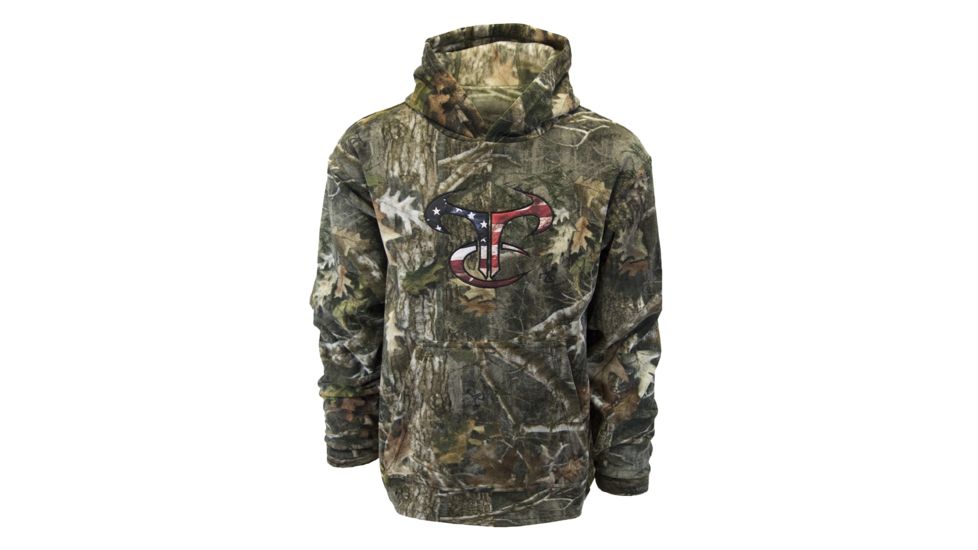 TrueTimber Polar Fleece Hoodie with Flag Logo - Mens, Kanati, Medium, 0287-M
