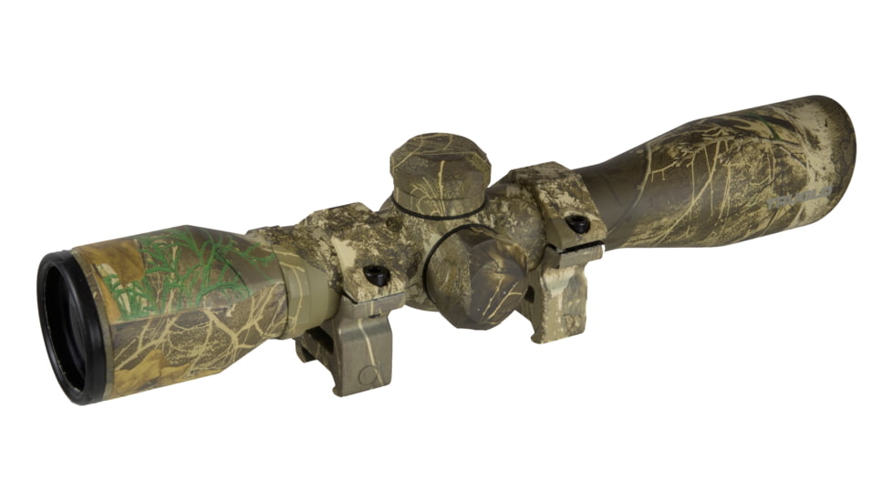 TruGlo 4x32 Rangefinding/Trajectory Compensating Crossbow Scope w/ Rings, Camo TG8504C3