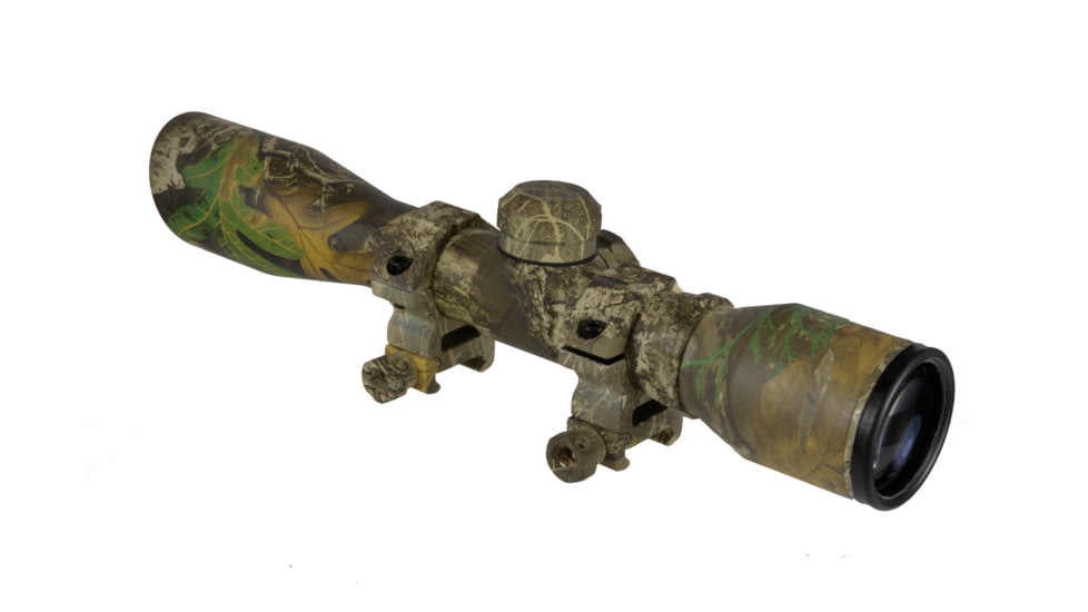 TruGlo 4x32 Rangefinding/Trajectory Compensating Crossbow Scope w/ Rings, Camo TG8504C3